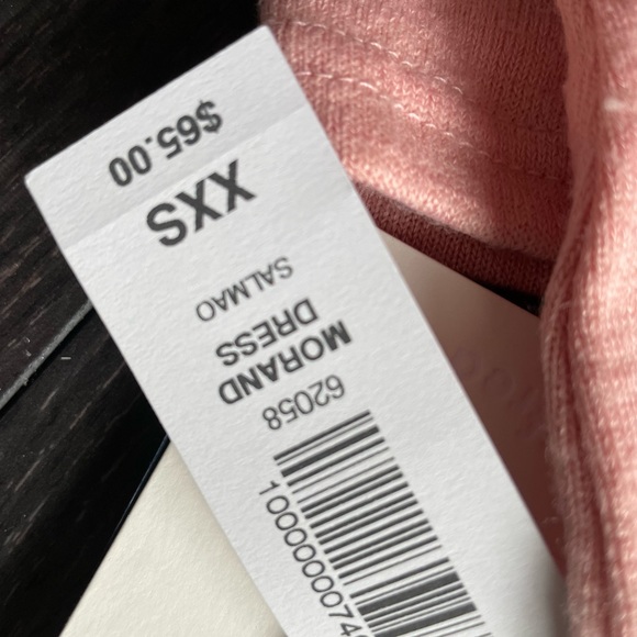 ⭐️3/$50 PINK Aritzia Wilfred Morand dress XS xxs salmon pink bodycon open back - Picture 3 of 5